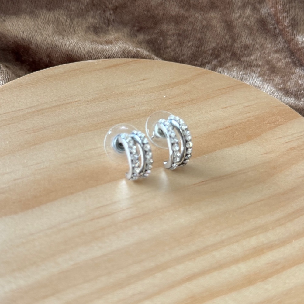 Icing Silver Sparkling Crystal Earrings